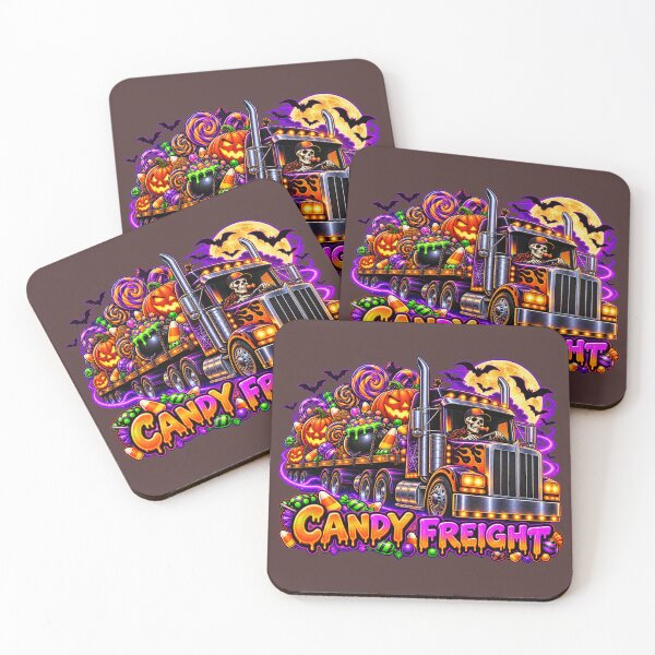 Item preview, Candy Freight Halloween Skeleton Semi Truck - Sweet Spooky Art designed and sold by NomadForge.
