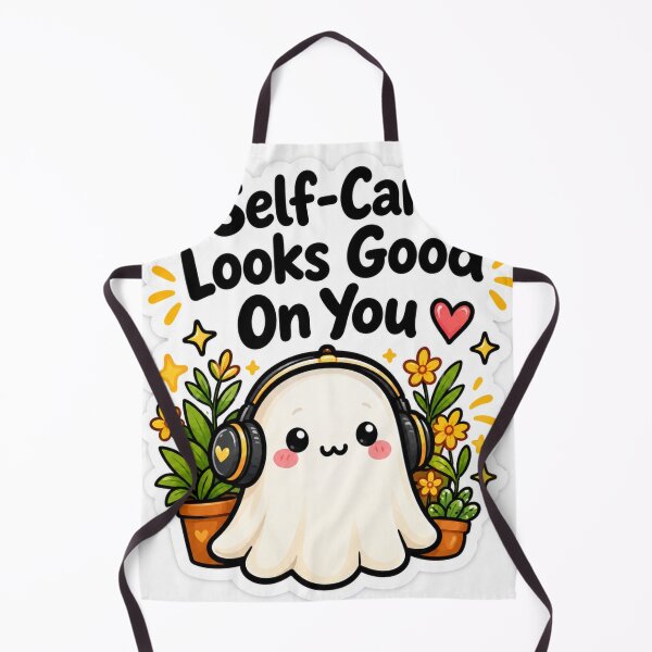 Item preview, Self-Care Looks Good on You – Cute Ghost Sticker designed and sold by Kushwaha18.