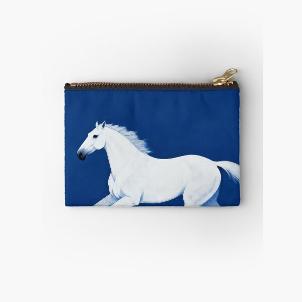 Item preview, White Horse Galloping in Deep Blue designed and sold by KAMOCHI Art.