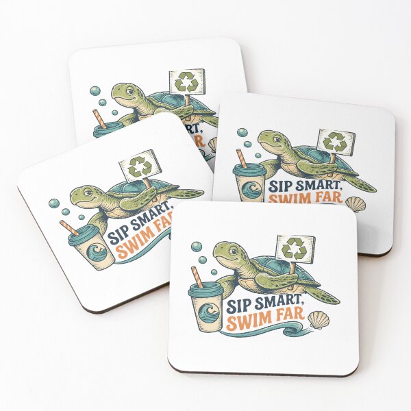 Item preview, Sip Smart Swim Far  – Cute Turtle Hydration Design   designed and sold by CutieGalore.