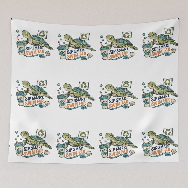 Item preview, Sip Smart Swim Far  – Cute Turtle Hydration Design   designed and sold by CutieGalore.