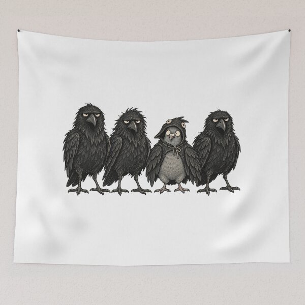 Item preview, Funny Pigeon Disguised as Crow Impostor Bird designed and sold by will freed18.