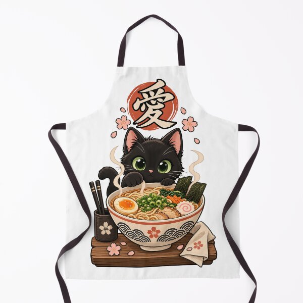 Item preview, Kawaii Black Cat Ramen Japanese Love Sakura designed and sold by will freed18.