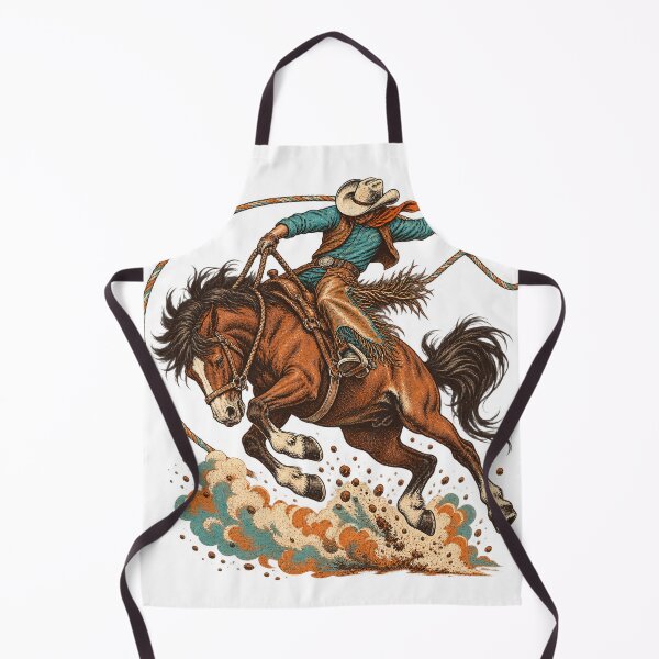 Item preview, Wild Bronc Rider Illustration designed and sold by CarrotBadminton.