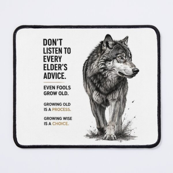 Item preview, Wise Wolf Quote - Growing Wise Is A Choice Motivational Art designed and sold by Scro-Ciob-Shop.