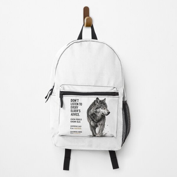Item preview, Wise Wolf Quote - Growing Wise Is A Choice Motivational Art designed and sold by Scro-Ciob-Shop.