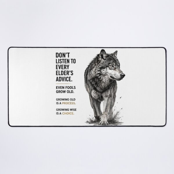 Item preview, Wise Wolf Quote - Growing Wise Is A Choice Motivational Art designed and sold by Scro-Ciob-Shop.