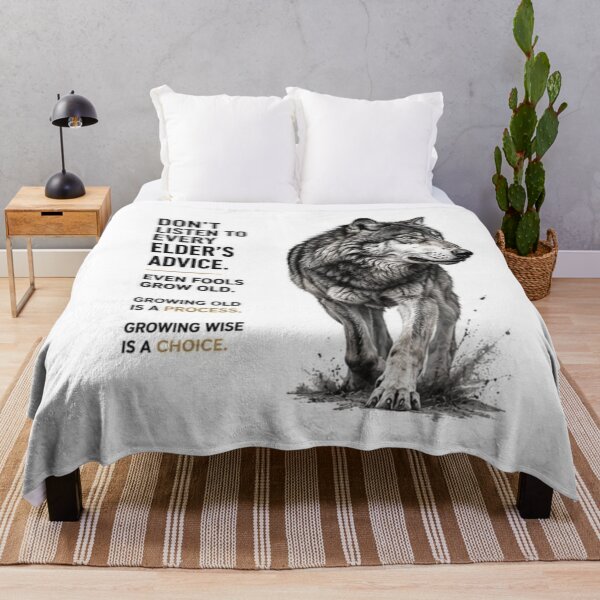 Item preview, Wise Wolf Quote - Growing Wise Is A Choice Motivational Art designed and sold by Scro-Ciob-Shop.