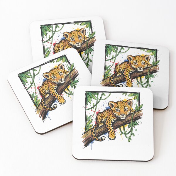 Item preview, Leopard Cub Tree Branch Cute Wildlife Art designed and sold by Merch by Das Design Studio.