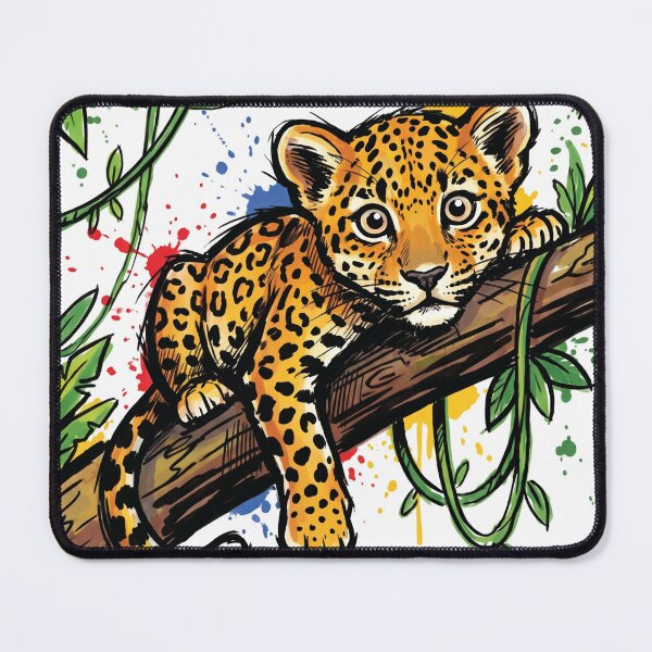 Item preview, Leopard Cub Tree Branch Cute Wildlife Art designed and sold by Merch by Das Design Studio.