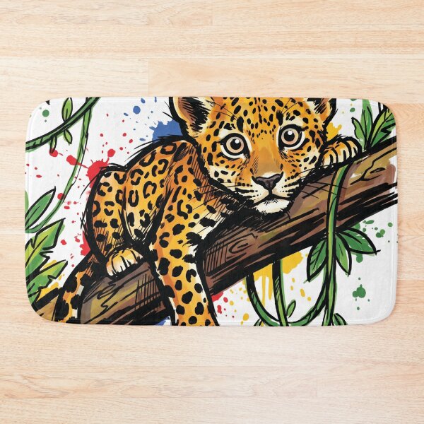 Item preview, Leopard Cub Tree Branch Cute Wildlife Art designed and sold by Merch by Das Design Studio.