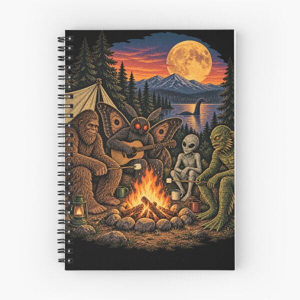 Item preview, Cryptid Campfire Bigfoot Mothman Alien Camping Adventure designed and sold by will freed18.