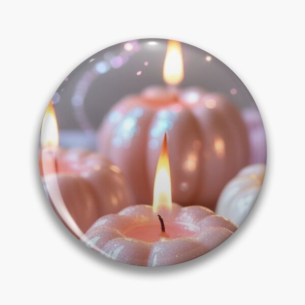 Item preview, Pink Glitter Pumpkin Candles — Pinkween Cozycored Pastel Fall Decor Art designed and sold by LYAN-STORE.