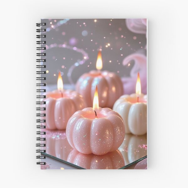 Item preview, Pink Glitter Pumpkin Candles — Pinkween Cozycored Pastel Fall Decor Art designed and sold by LYAN-STORE.