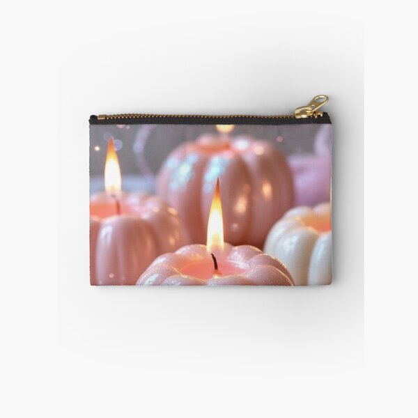 Item preview, Pink Glitter Pumpkin Candles — Pinkween Cozycored Pastel Fall Decor Art designed and sold by LYAN-STORE.