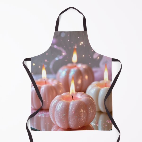 Item preview, Pink Glitter Pumpkin Candles — Pinkween Cozycored Pastel Fall Decor Art designed and sold by LYAN-STORE.