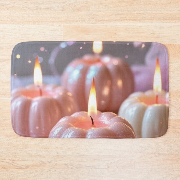 Item preview, Pink Glitter Pumpkin Candles — Pinkween Cozycored Pastel Fall Decor Art designed and sold by LYAN-STORE.