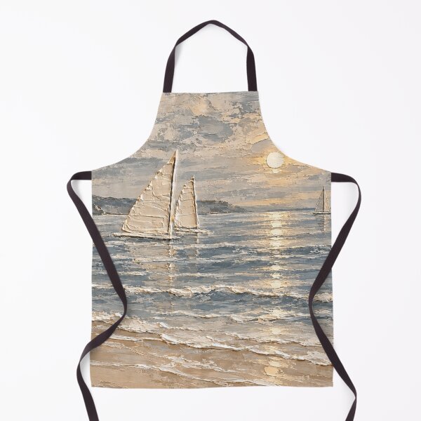 Item preview, Serene Coastal Sailboats Textured Seascape Painting designed and sold by TheSlowShore.