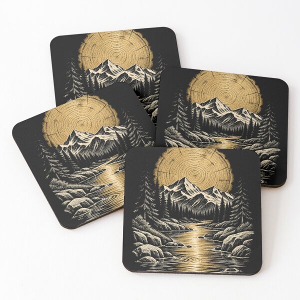 Item preview, Vintage Mountain River Tree Rings Wilderness Nature designed and sold by will freed18.