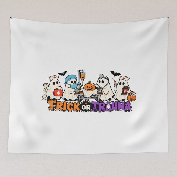 Item preview, Halloween Nurse Trick or Trauma Ghost Medical Halloween Design designed and sold by LandFinStudio.
