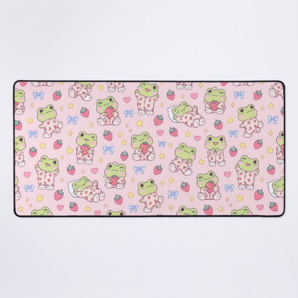 Item preview, Kawaii Frog Strawberry Pajama Pattern designed and sold by Soft Berry Studio.