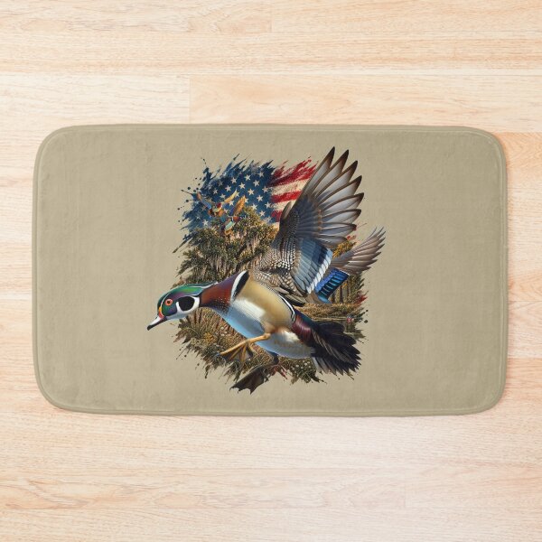 Item preview, Patriotic Wood Duck Flying American Flag Wildlife designed and sold by LifeCrush.