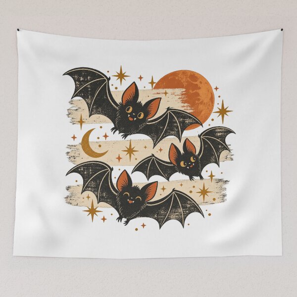 Item preview, Cute Retro Bats Moon and Stars Halloween designed and sold by will freed18.