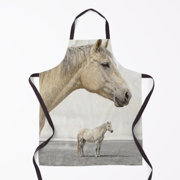 Item preview, Two White Horses in Misty Field designed and sold by KAMOCHI Art.