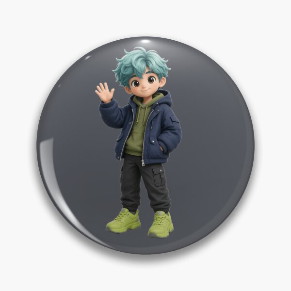 Item preview, Cute 3D Anime Boy Waving Hello designed and sold by chicworld2026.
