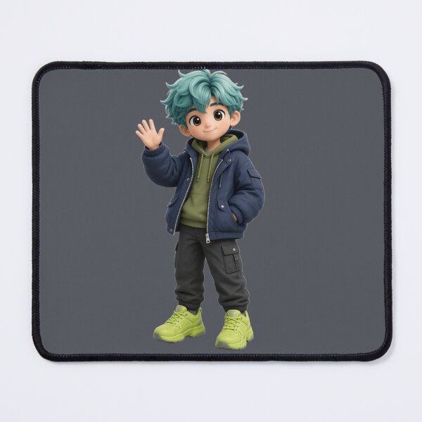 Item preview, Cute 3D Anime Boy Waving Hello designed and sold by chicworld2026.