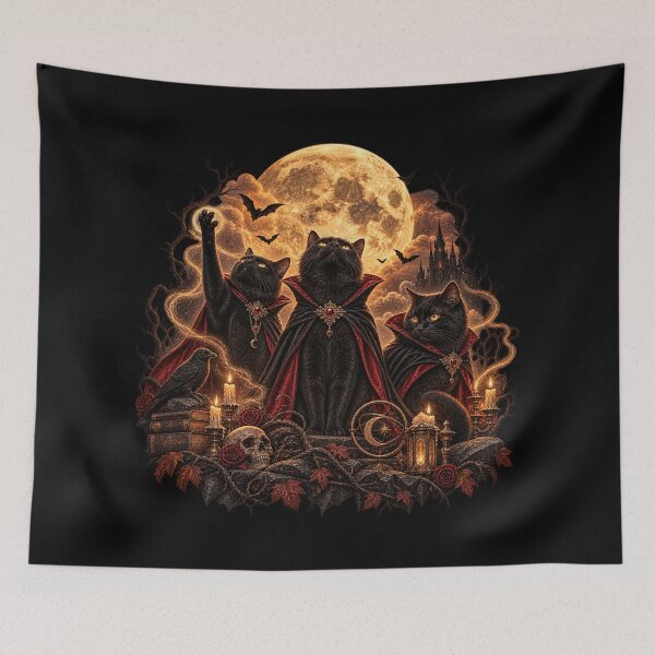 Item preview, Vampire Cats Full Moon Halloween designed and sold by will freed18.