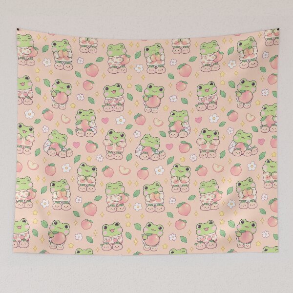 Item preview, Kawaii Frog Peach Slippers Pattern designed and sold by Soft Berry Studio.