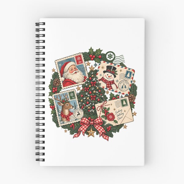 Item preview, Retro Christmas Stamps Shirt - Santa Clause, Rain Deer, Christmas Tree, Snowman Vintage Post Stamps Nostalgia Holiday T-Shirt designed and sold by LandFinStudio.