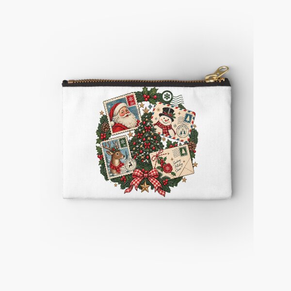 Item preview, Retro Christmas Stamps Shirt - Santa Clause, Rain Deer, Christmas Tree, Snowman Vintage Post Stamps Nostalgia Holiday T-Shirt designed and sold by LandFinStudio.