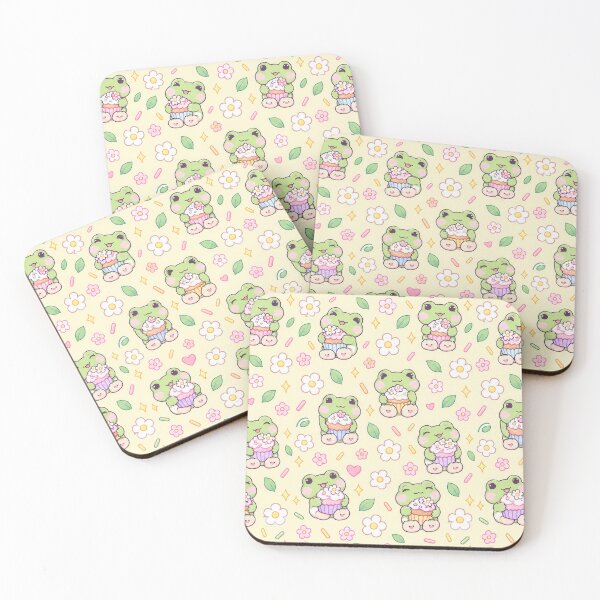 Item preview, Kawaii Frog Flower Cupcake Pattern designed and sold by Soft Berry Studio.
