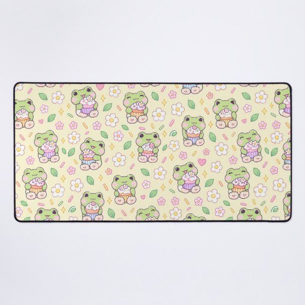 Item preview, Kawaii Frog Flower Cupcake Pattern designed and sold by Soft Berry Studio.