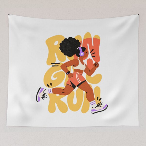 Item preview, Running Girl Illustration designed and sold by herhobbyclub.