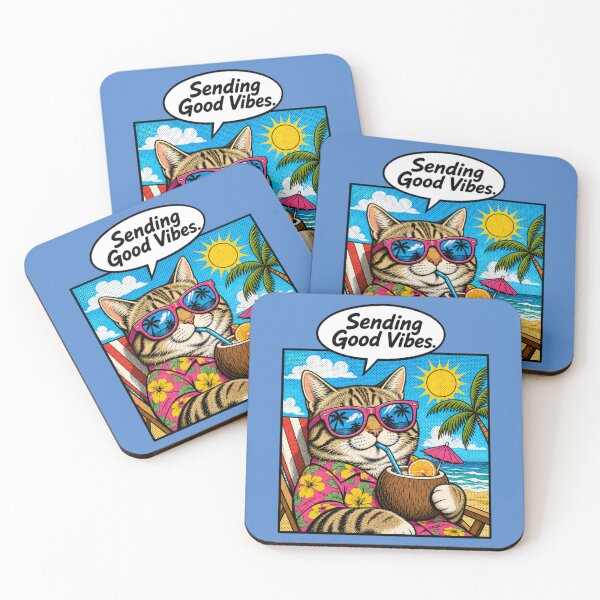 Item preview, Sending Good Vibes Cat designed and sold by Kathy Kuczek.