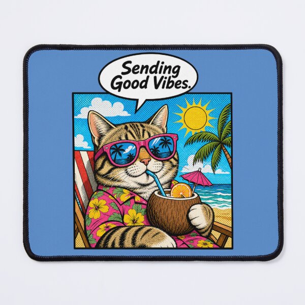 Item preview, Sending Good Vibes Cat designed and sold by Kathy Kuczek.