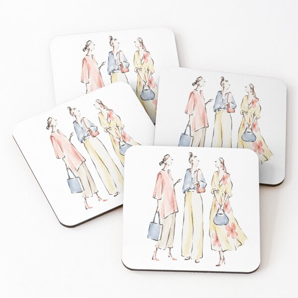 Item preview, Elegant Friends Minimalist Fashion Illustration designed and sold by Fun In The Sun .