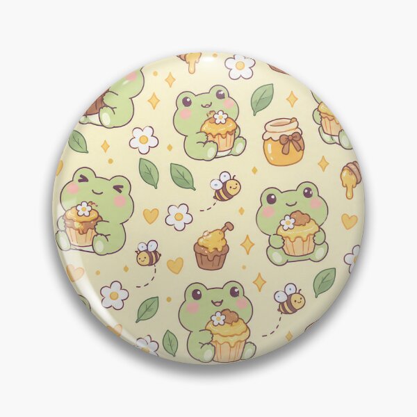 Item preview, Kawaii Frog Honey Cupcake Pattern designed and sold by Soft Berry Studio.
