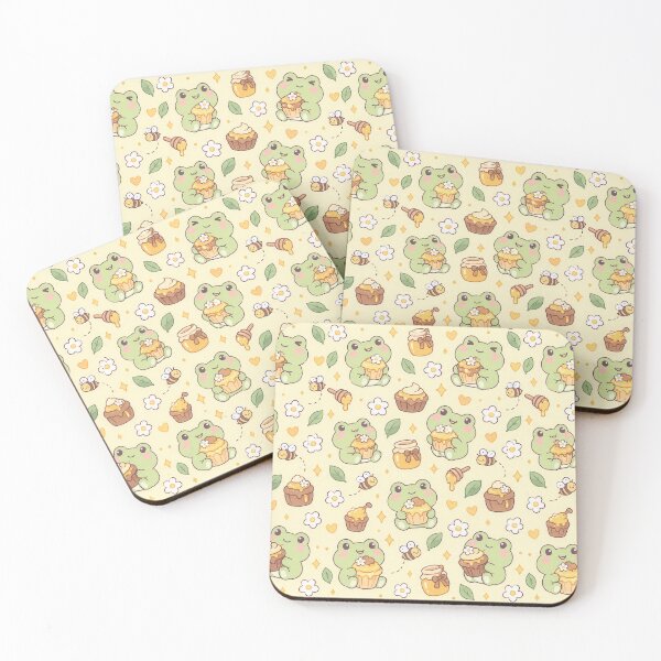 Item preview, Kawaii Frog Honey Cupcake Pattern designed and sold by Soft Berry Studio.