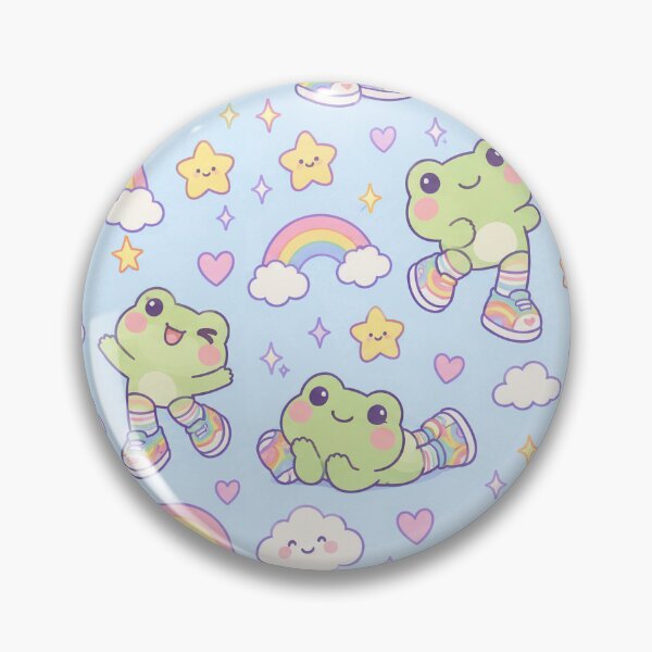 Artikelvorschau, Kawaii Frosch Regenbogen Schuhe Muster entworfen und verkauft von Soft Berry Studio.