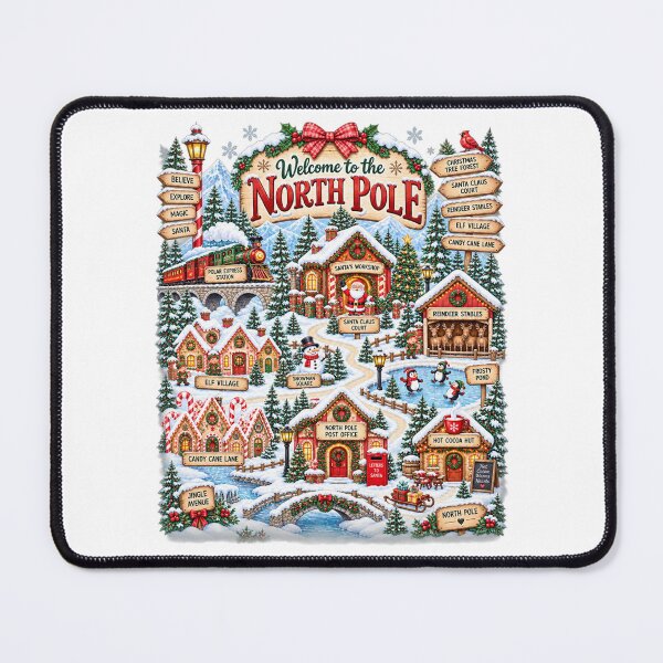 Item preview, Christmas North Pole Village Santa Claus Winter Wonderland Holiday designed and sold by LandFinStudio.