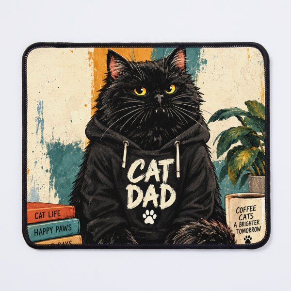 Item preview, Cat Dad Black Cat Coffee Lover | Funny Cat Father Gift designed and sold by AbstractAuraArt.