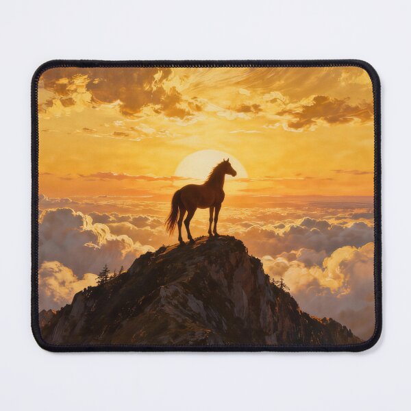 Item preview, Wild Horse on Mountain Peak Golden Sunset designed and sold by KAMOCHI Art.