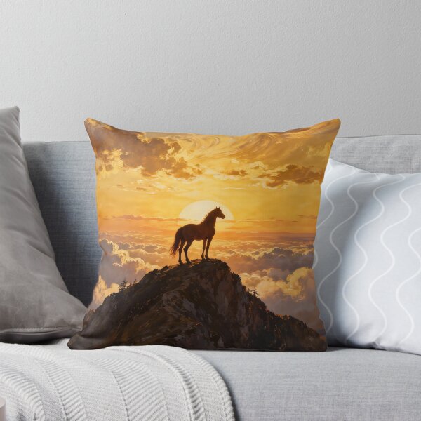 Item preview, Wild Horse on Mountain Peak Golden Sunset designed and sold by KAMOCHI Art.