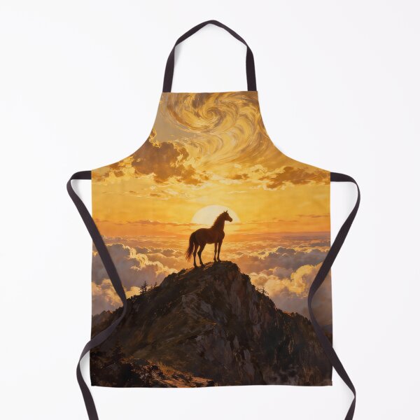 Item preview, Wild Horse on Mountain Peak Golden Sunset designed and sold by KAMOCHI Art.