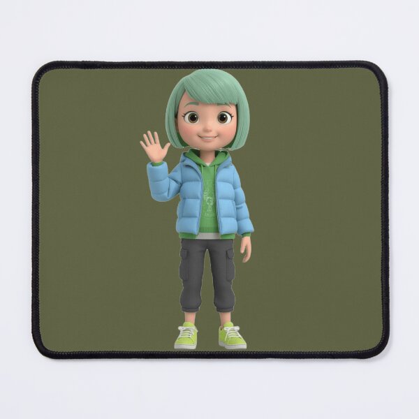 Item preview, Cute 3D Anime Girl Waving Hello designed and sold by chicworld2026.