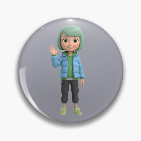 Item preview, Cute 3D Anime Girl Waving Hello designed and sold by chicworld2026.